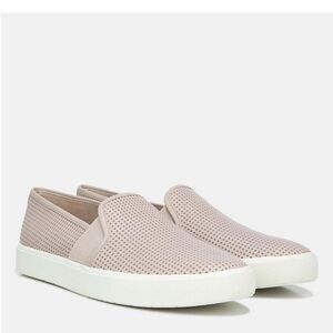 Vince Blair Perforated Leather Platform Slip‎ On Sneakers Taupe 11